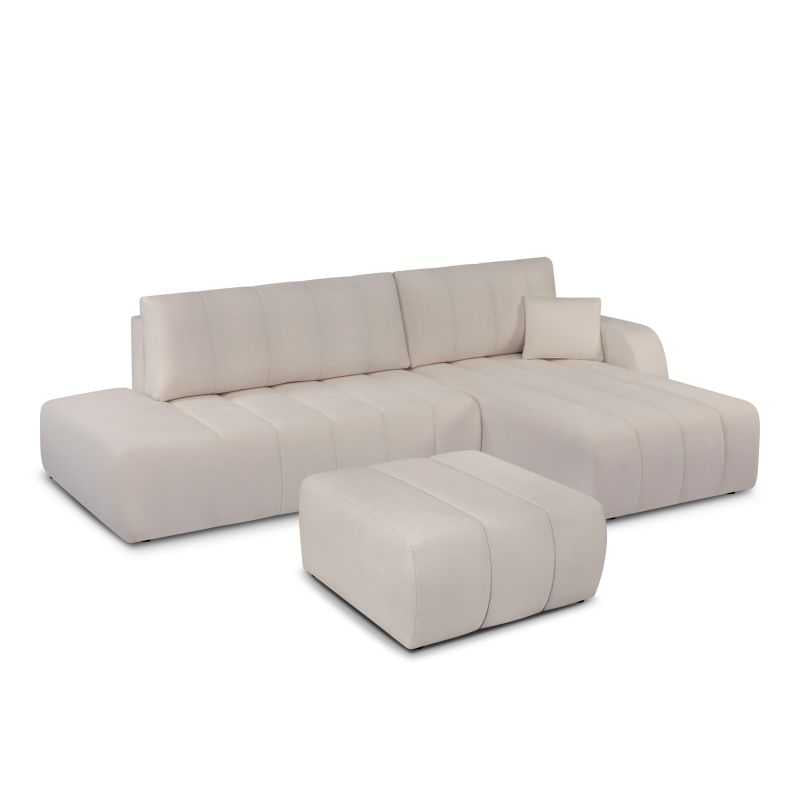Pouf BELEM tissu chenille grège