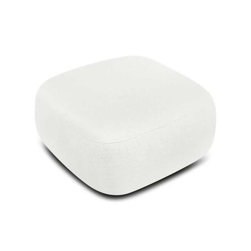 Pouf CARLOTTA tissu chenille écru