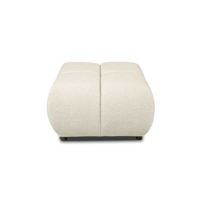 Pouf tissu bouclette grège TASCA, assise d'appoint ou repose-pieds pour salon cosy