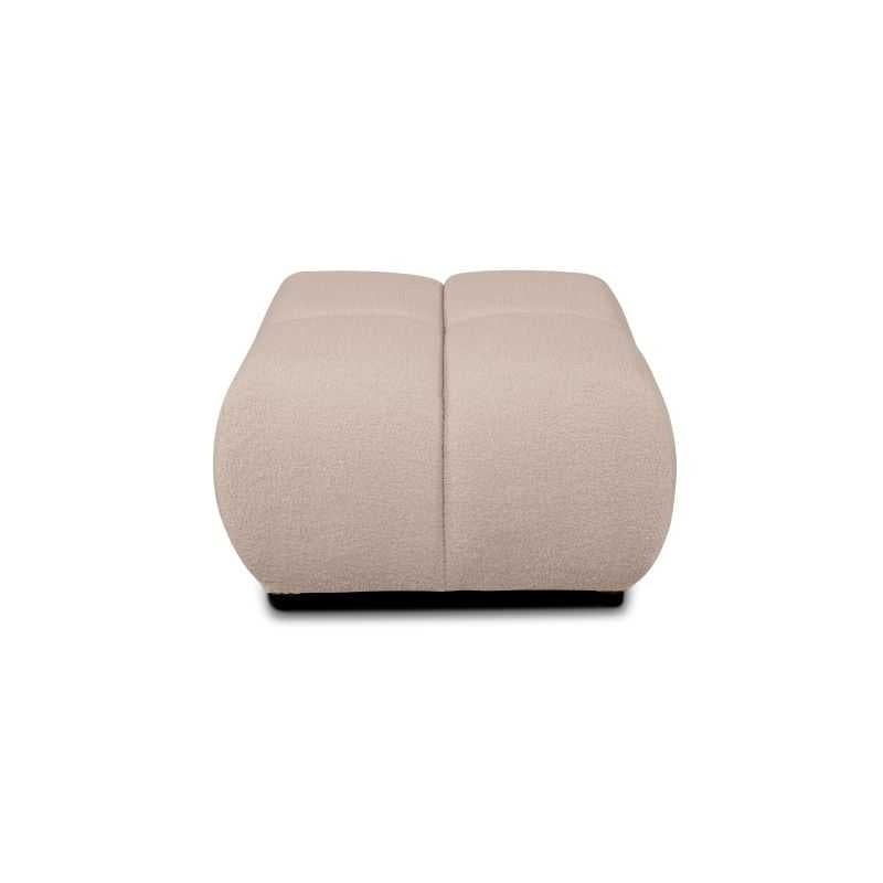 Pouf bouclette taupe TASCA, assise d'appoint ou repose-pieds pour salon cosy