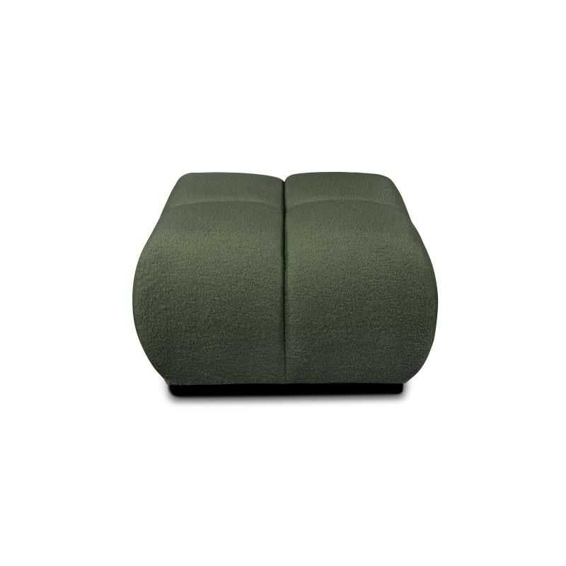 Pouf bouclette vert kaki TASCA, assise d'appoint ou repose-pieds pour salon cosy