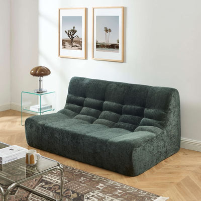 Banquette JANIS modulable 2 places tissu chenille vert