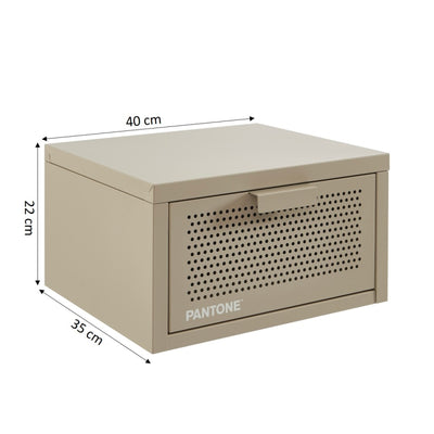 Table de chevet murale PANTONE métal taupe 40cm