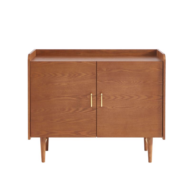 Buffet 2 portes 100cm placage frêne naturel, design épuré fabrication française