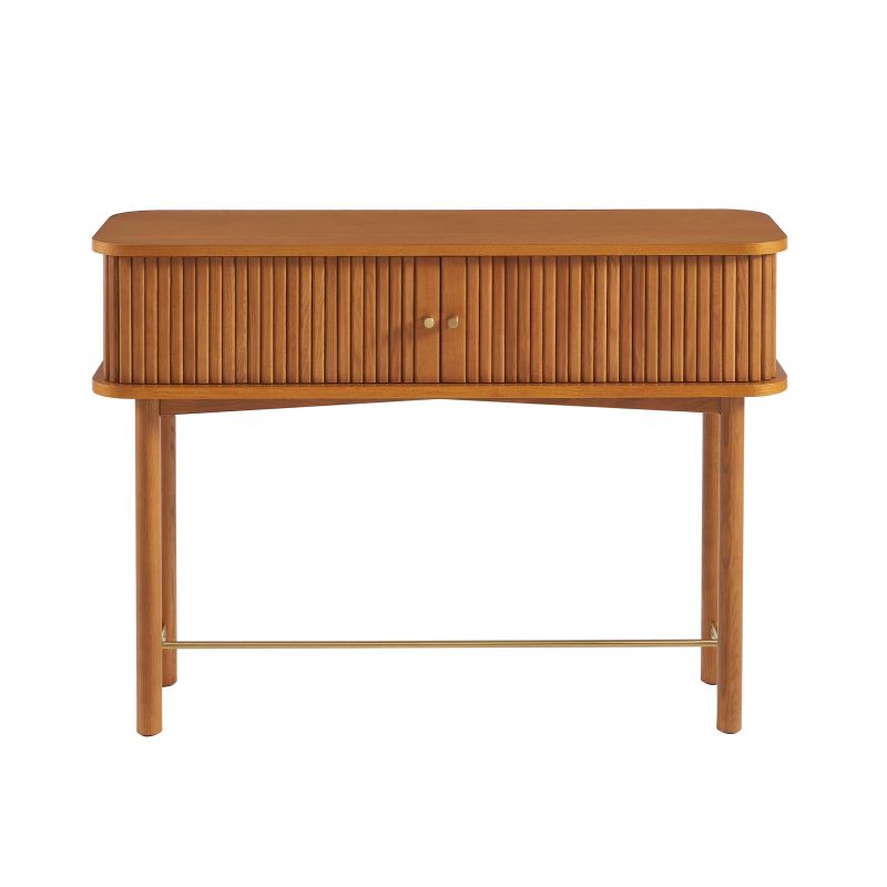 Console ERNEST en placage frêne foncé avec portes tambour, 110cm, design contemporain