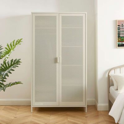 Armoire PANTONE métal beige sable 2 portes