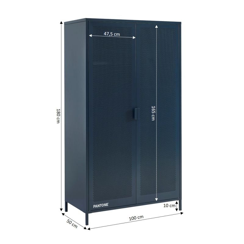 Armoire PANTONE métal bleu nuit 2 portes