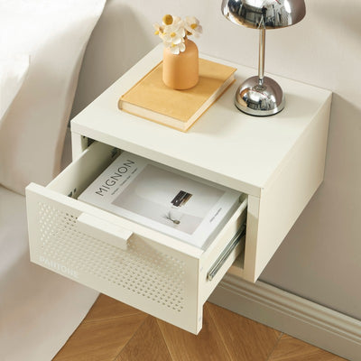 Table de chevet murale PANTONE métal beige sable 40cm