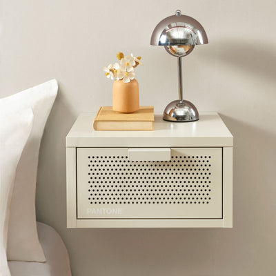 Table de chevet murale PANTONE métal beige sable 40cm