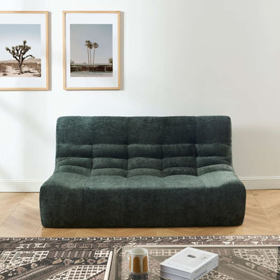 Banquette JANIS modulable 2 places tissu chenille vert