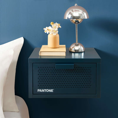 Table de chevet murale PANTONE métal bleu nuit 40cm