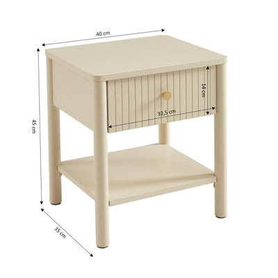 Table de chevet CLEO laqué beige