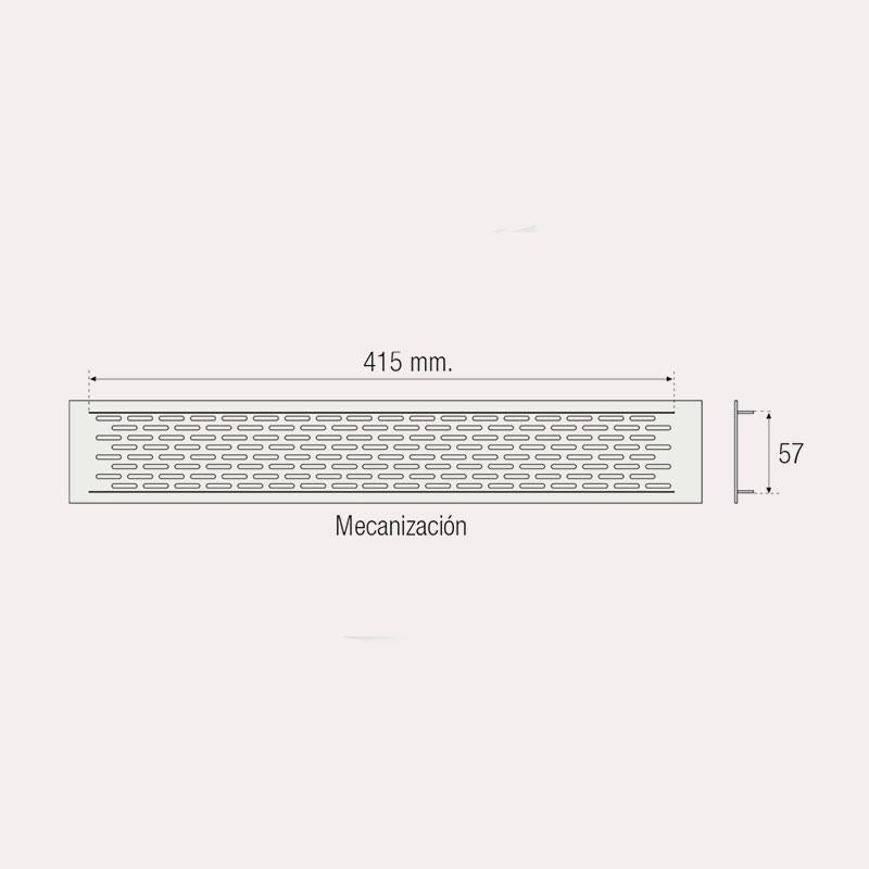 Grille de ventilation plinthe four cuisine : Finition blanche, 70 × 445 mm — évacuation air chaud