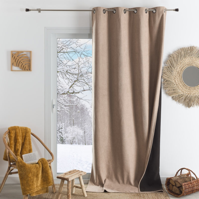 Rideau TYKA isolant, phonique et occultant beige 140x260cm