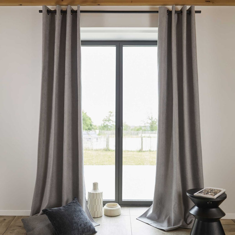 Rideau TYKA isolant, phonique et occultant gris perle 140x180cm