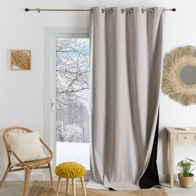 Rideau TYKA isolant, phonique et occultant coloris naturel 140x260cm