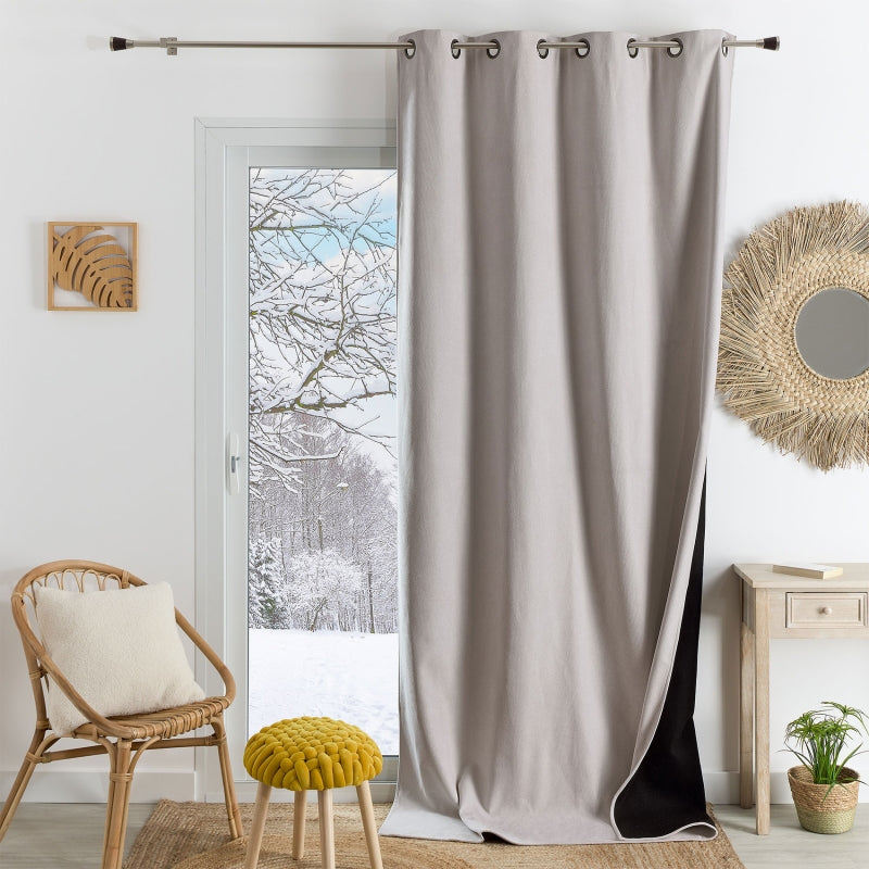 Rideau TYKA isolant, phonique et occultant coloris naturel 140x260cm