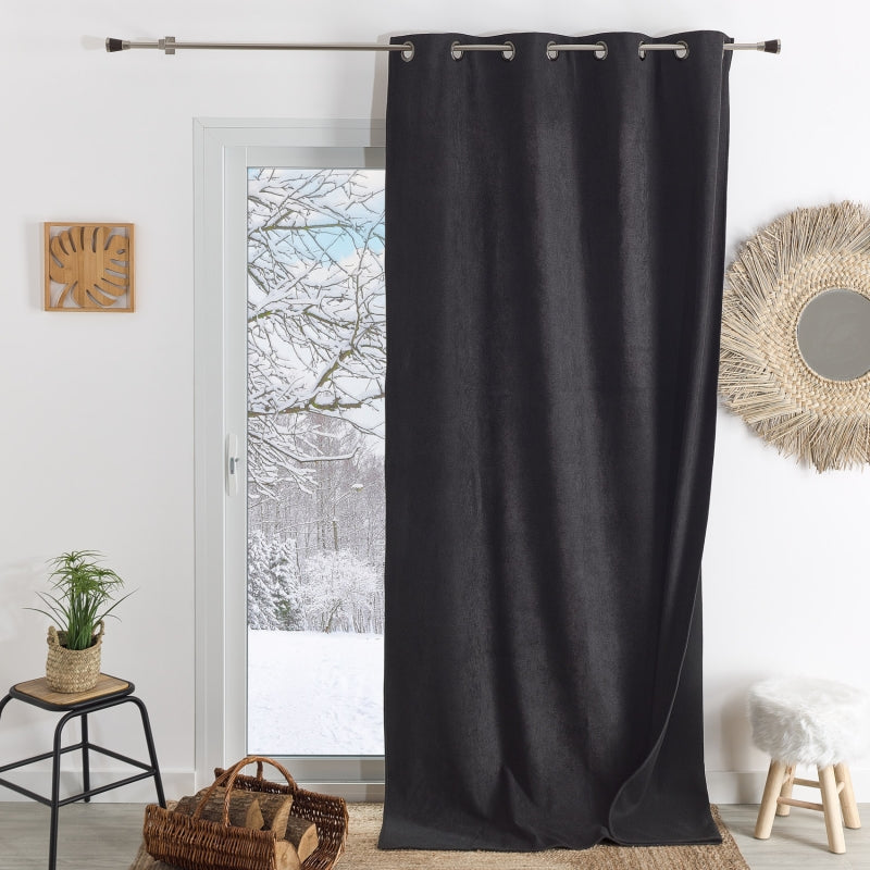 Rideau TYKA isolant, phonique et occultant noir 140x260cm