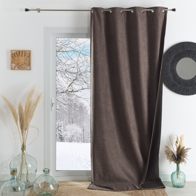 Rideau TYKA isolant, phonique et occultant taupe 140x260cm