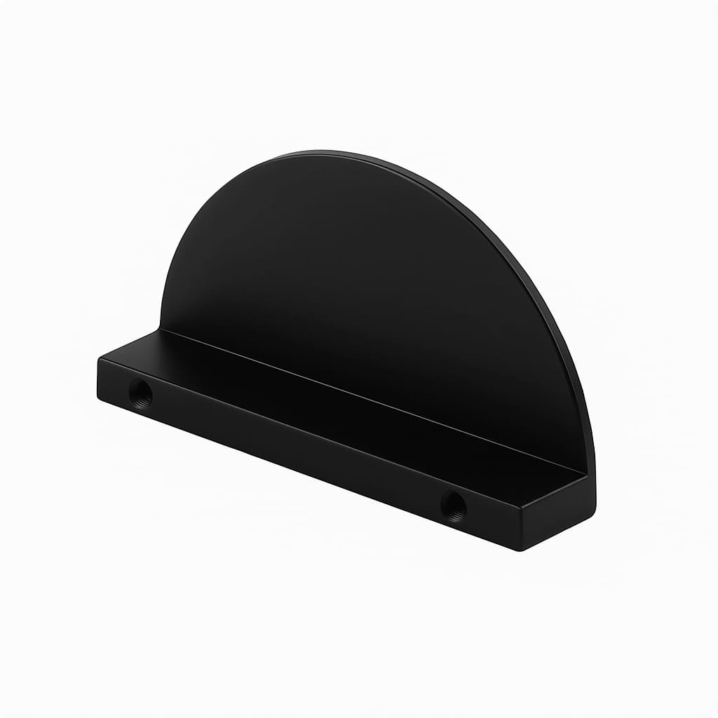 Poignée de meuble cuisine 74mm en métal noir, finition contemporaine sur mesure