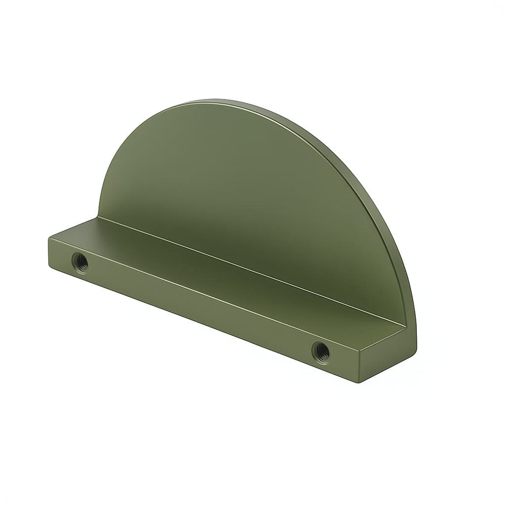 Poignée de meuble cuisine 74mm en métal vert, finition moderne sur mesure