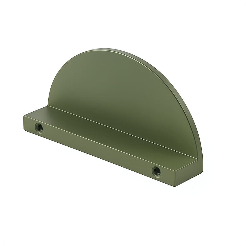 Poignée de meuble cuisine 74mm en métal vert, finition moderne sur mesure