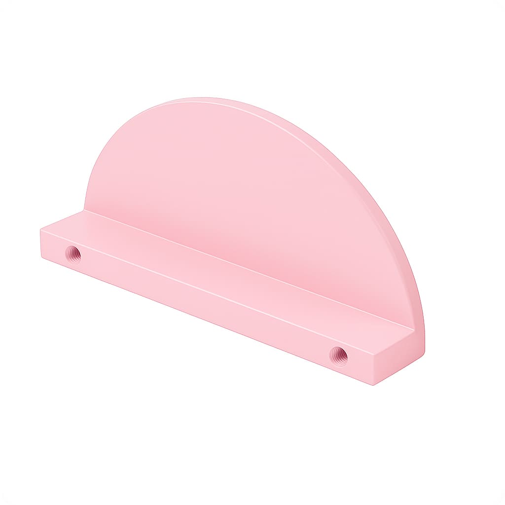 Poignée de meuble cuisine 74mm en métal rose, finition contemporaine