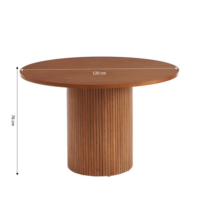 Table à manger ERNEST ronde placage frêne foncé 120cm