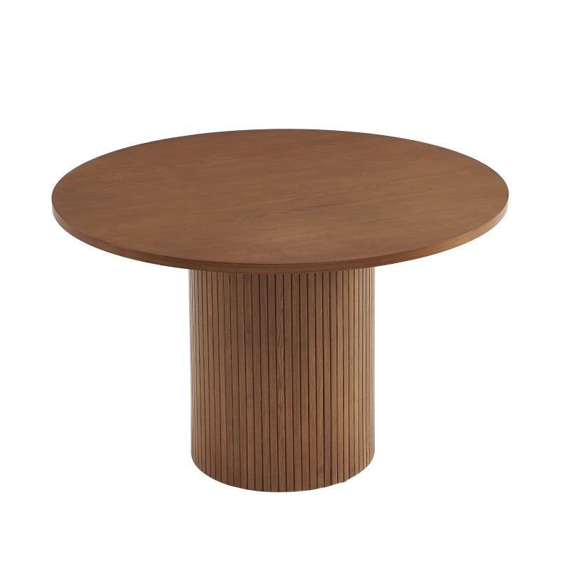 Table à manger ERNEST ronde placage frêne foncé 120cm