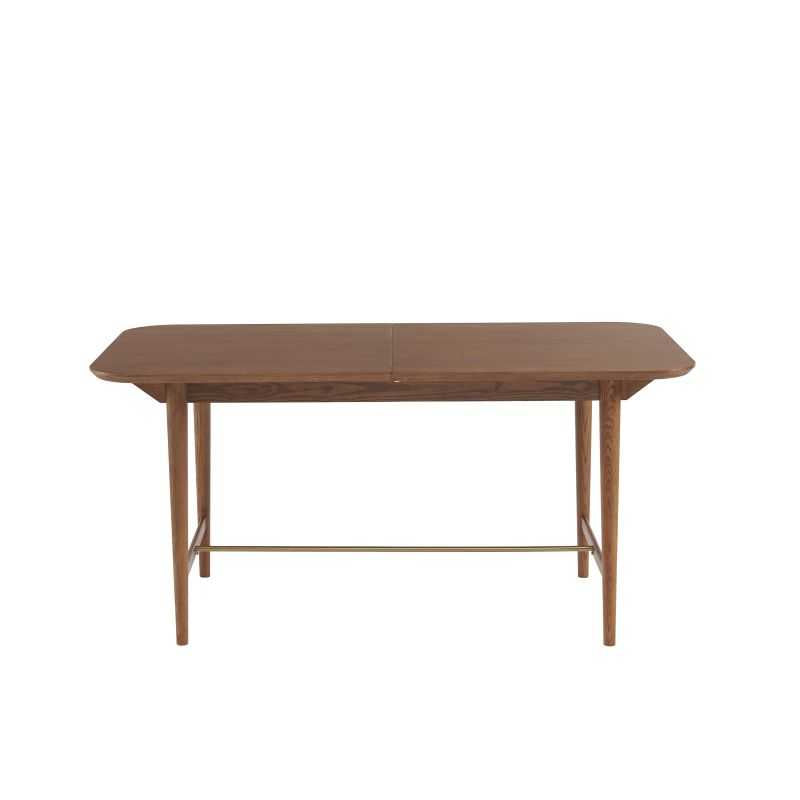 Table à manger extensible rectangulaire placage frêne noyer 160 à 200cm, design épuré