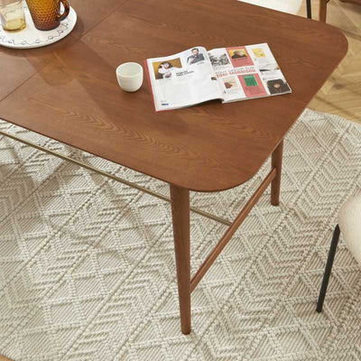 Table à manger extensible JILL rectangulaire placage frêne 160 à 200cm