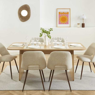 Table à manger LANGO rectangulaire effet chêne 180 cm
