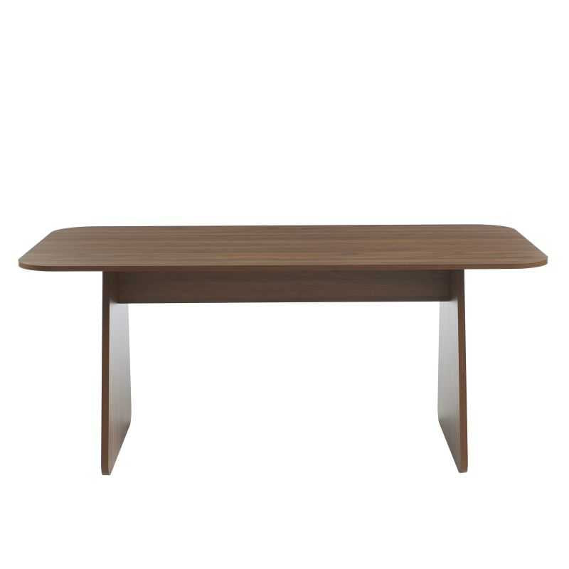 Table à manger rectangulaire effet noyer 180 cm, style naturel et contemporain