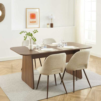 Table à manger LANGO rectangulaire effet noyer 180 cm