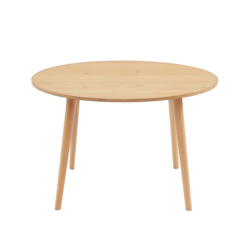 Table à manger ORATELLO ronde placage chêne 120cm