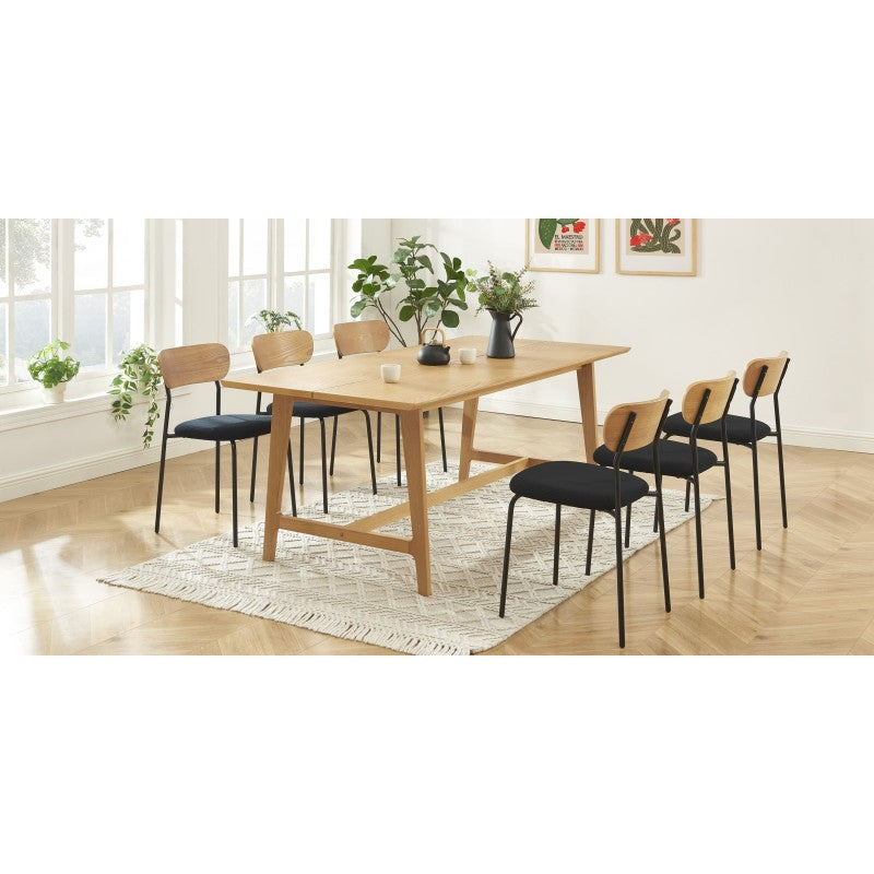 Table à manger PERRETTE rectangulaire placage chêne 200cm