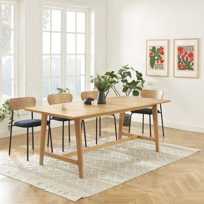 Table à manger PERRETTE rectangulaire placage chêne 200cm