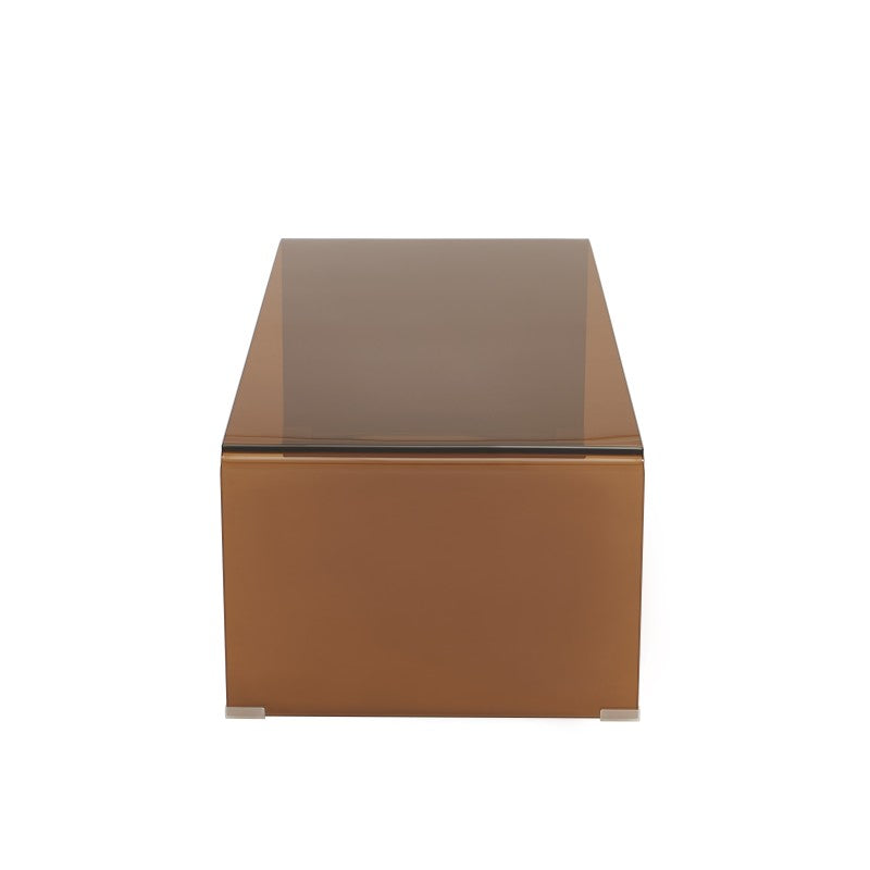 Table basse GINZA verre trempé caramel