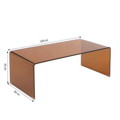Table basse GINZA verre trempé caramel