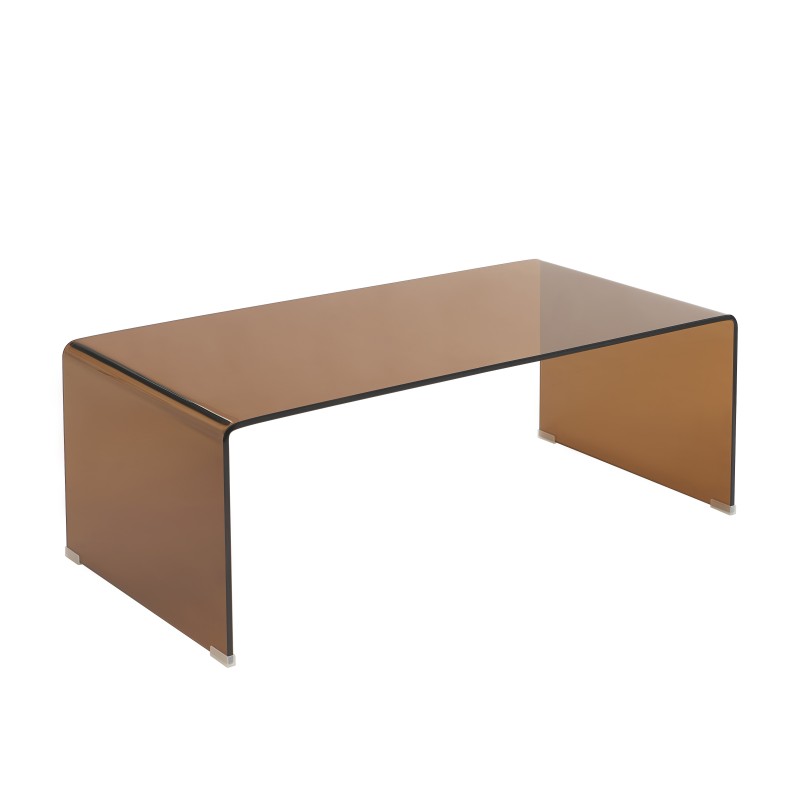 Table basse GINZA verre trempé caramel