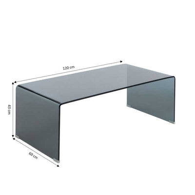 Table basse GINZA verre trempé noir 120cm