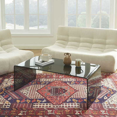 Table basse GINZA verre trempé noir 120cm