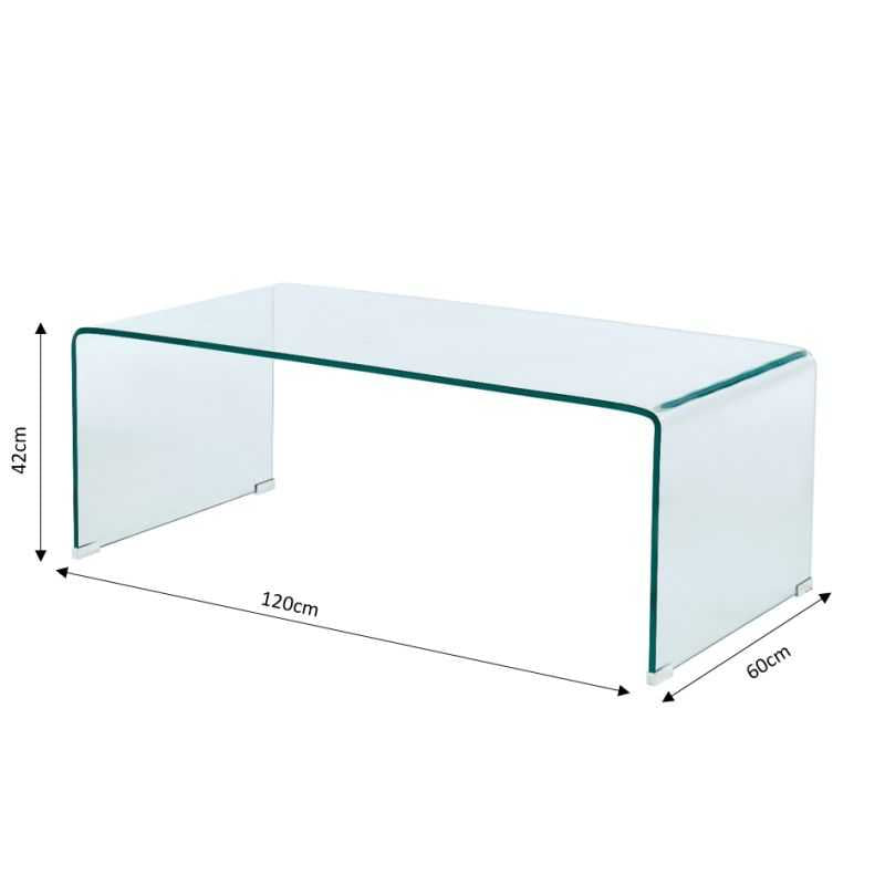 Table basse GINZA verre trempé transparent