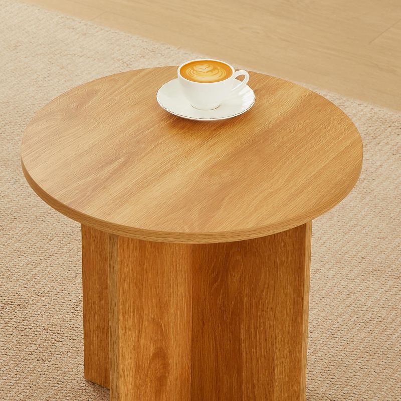 Table basse ronde OCANA effet chêne h50cm