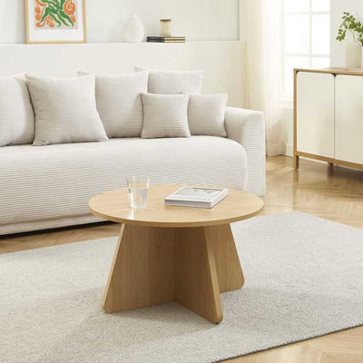 Table basse ronde RUBA effet chêne