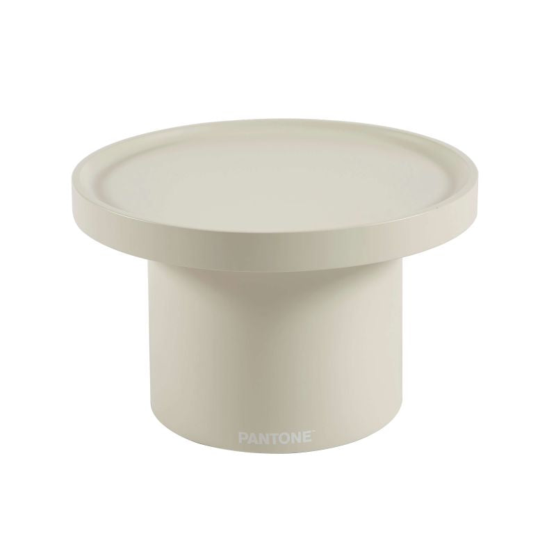Table d'appoint laquée mate beige sable 50cm, design contemporain polyvalent salon ou chambre