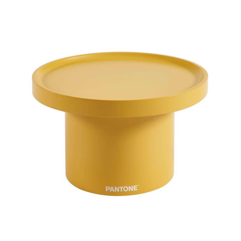 Table d'appoint PANTONE laquée mate jaune moutarde 50cm, design contemporain polyvalent