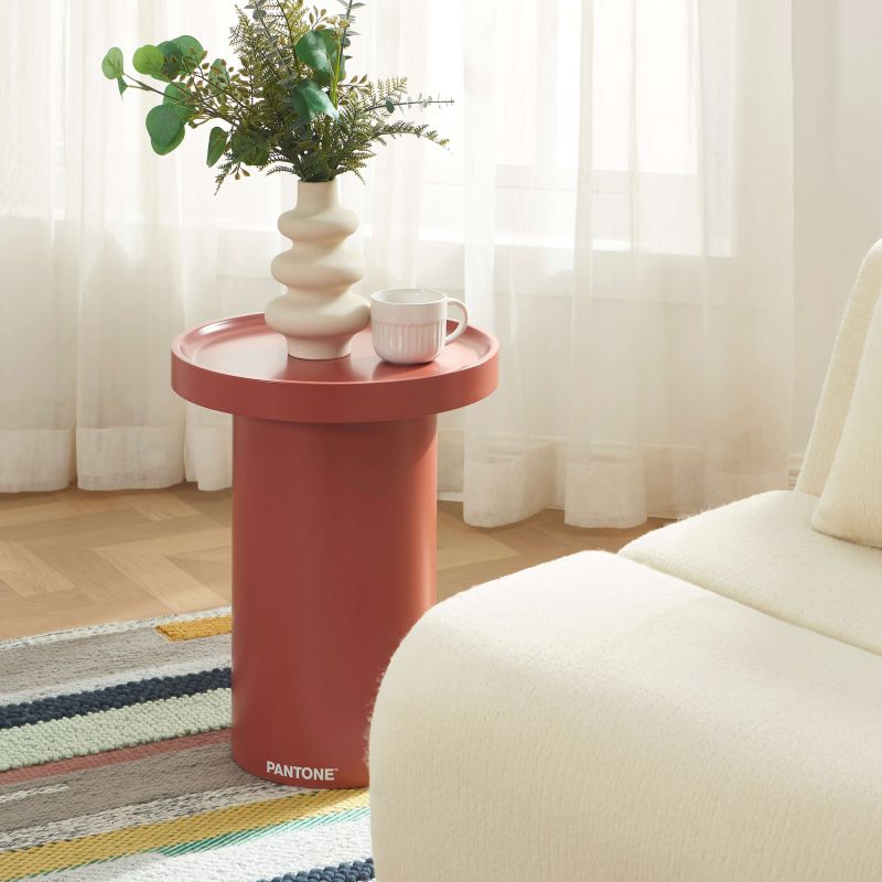 Table d'appoint PANTONE finition laquée mate terracotta 40cm