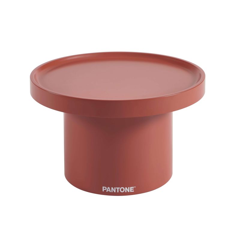 Table d'appoint laquée mate terracotta 50cm, design contemporain polyvalent salon ou chambre