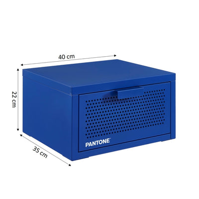Table de chevet murale PANTONE métal bleu électrique 40cm
